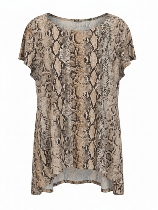 Coin 1804 Tops - Coin 1804 Snakeskin Print Short Sleeve Tunic L